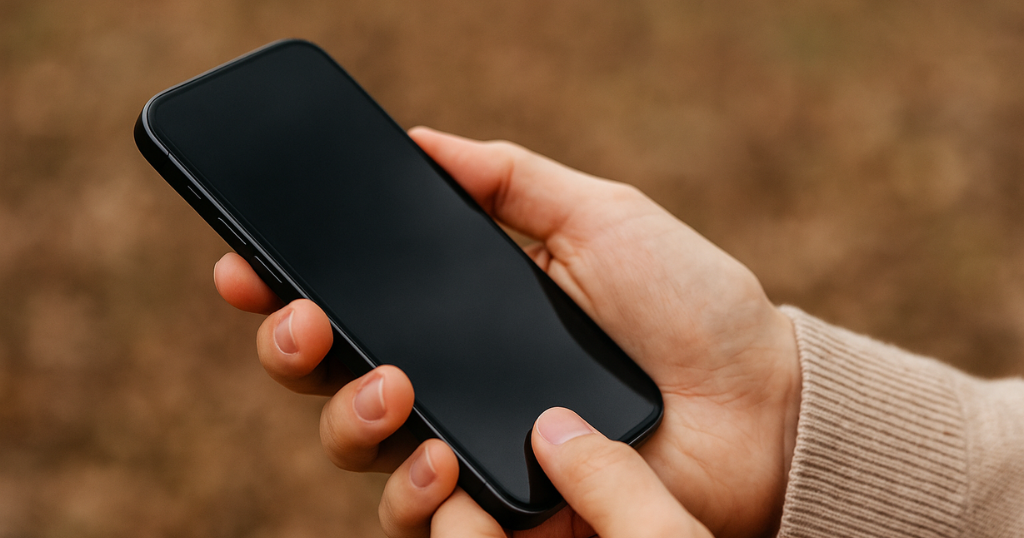 Pessoa segurando um smartphone, representando o uso de aplicativos para editar vídeos no celular com praticidade e mobilidade.